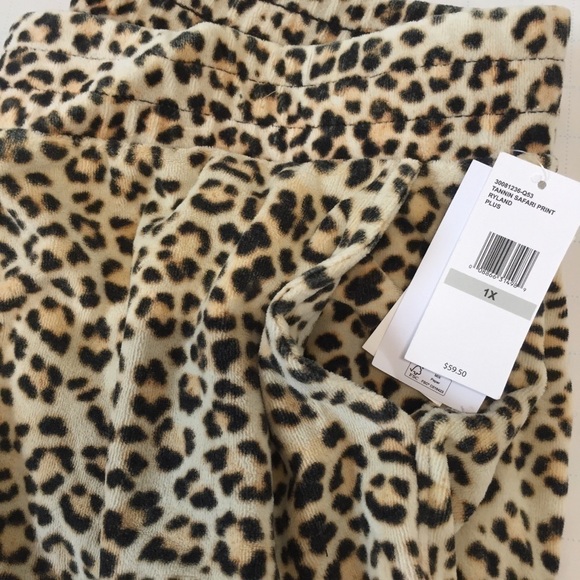 Jessica Simpson High Rise Brown Snow Washed Floral Pull on Cropped Sweatpants 1X - Picture 14 of 14